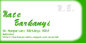 mate barkanyi business card